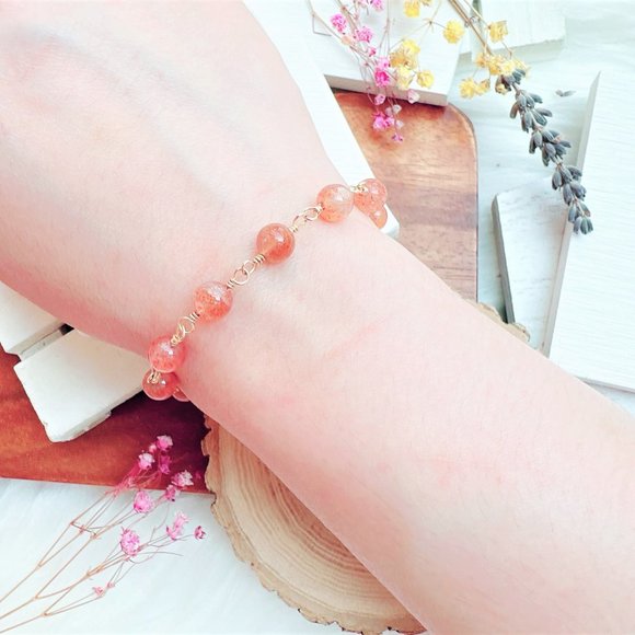 New Sunstone Gold Bracelet | 14k Gold Filled - Picture 4 of 7